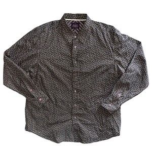 Indigo Palms Cotton Floral Button Down Men’s XXL